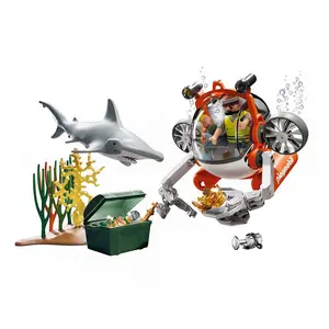 Детский конструктор Playmobil Treasure Hunt With A Submarine, серебряный