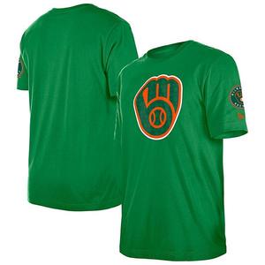 Мужская футболка kelly green milwaukee brewers st patrick's day shamrock fill New Era