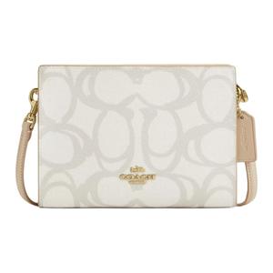 COACH Сумка через плечо CanvasSignature Coated Canvas, маленькая женская сумка-кроссбоди ivory
