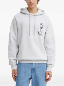 Худи с графичным принтом Les Deux, серый