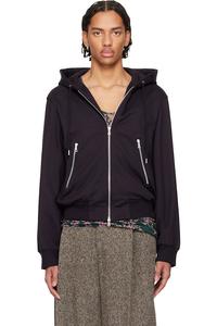 Свободная толстовка на молнии Dries Van Noten, темно-синий