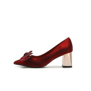 QITUMAUL Женские туфли на платформе с массивным каблуком красные, цвет Red[Heel Height 6.5cm]