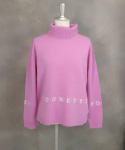 Вязаная водолазка с логотипом, 100% шерсть Studio Picone, цвет Light Purple(079)