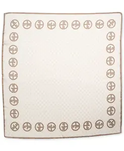 Женский квадратный шарф с фирменным логотипом Giani Bernini, коричневый/бежевый