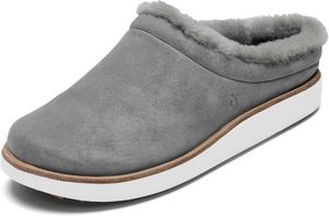 Женские кожаные мюли OLUKAI Mani, мягкие и удобные тапочки с подкладкой из флиса, толстой резиновой подошвой, для круглосуточного ношения, золотой