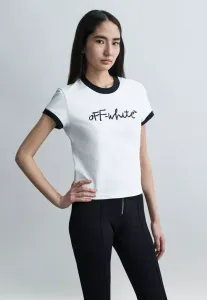 Футболка с принтом в виде надписи, приталенного силуэта. Off-White, White