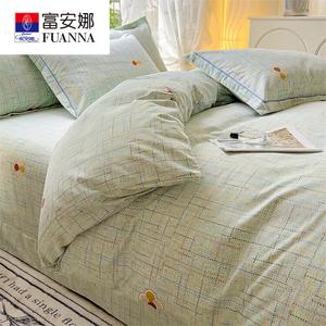 Fuanna Комплект постельного белья из 3 предметов (простыня 160х120 см, пододеяльник), фланель, цвет Dell - Green