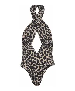 Купальник с леопардовым принтом Balmain, мультиколор