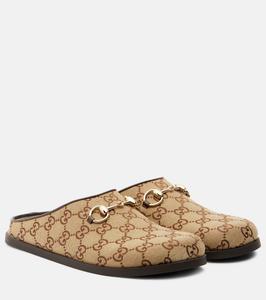 GG кожаные мюли Gucci, Camel Ebony/New Acer