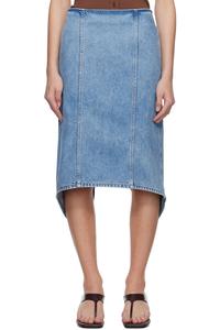 Многослойная джинсовая юбка миди Jw Anderson, синий