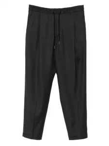 Брюки с кулиской и складками Caruso, серый