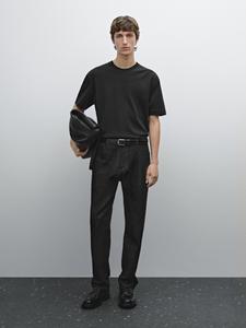 Футболка средней плотности из 100% хлопка Massimo Dutti, черный