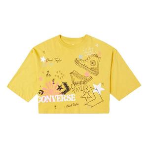 Футболка notebook doodle os crop tee gold straw yellow Converse, желтый