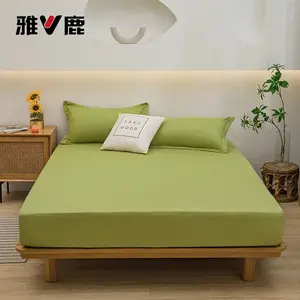 Yalu Простыня на резинке 120х200 см, 2 наволочки, хлопок, цвет Grass Green