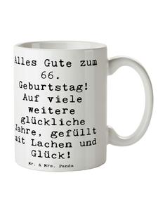 Кофейная кружка с надписью на 66-й день рождения... белого цвета Mr. & Mrs. Panda