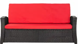 Подушка для скамейки 120×50×50x7 см, красная - Подушка для сиденья садовой скамейки со съемным чехлом, удобная обивка для улицы и террасы