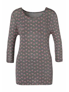 Рубашка с рукавами 3/4 темно-серого цвета LASCANA