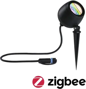 Светодиодный садовый светильник Paulmann "Outdoor Plug & Shine Spot Kikolo RGBW ZigBee", 1 лампа, RGBW ZigBee Ø 9,0 см, Высота: 26,1 см, цвет anthrazit