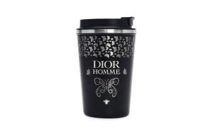 DIOR Изолированная кружка из нержавеющей стали, 811 Manufacturing, Butterflies Dancing Together, Black, 350 мл