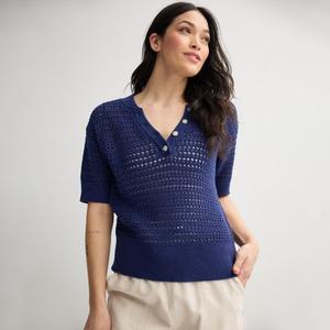 Женский короткий рукав хенли свитер Sonoma Goods For Life, синий