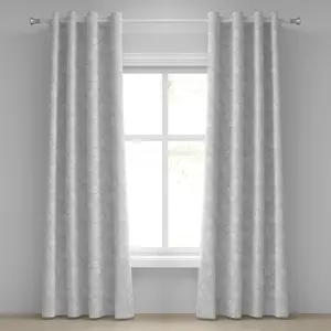 Серая штора на люверсах ABAKUHAUS, простой геометрический графический принт с различными кругами и закруглениями, декоративная двухпанельная штора на окно, 280 см x 245 см, серо-белый цвет Abakuhaus