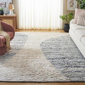 Ковер SAFAVIEH, 244 x 305 см, - коллекция Vermont - большой - Ivory & Grey, ручная работа из шерсти, идеально для гостиной, спальни, столовой (VRM228A)