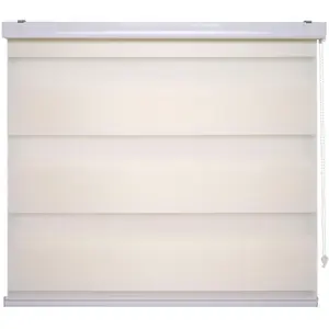 Двойные рулонные шторы Liedeco «Рулонные шторы DUO с полосами 20 см», светозащита, с сверлением, фиксированных размеров, цвет champagner