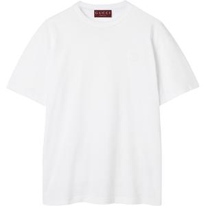 Хлопковая футболка с вышивкой GUCCI, белый