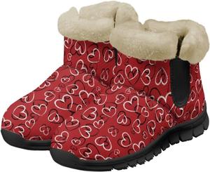 Женские зимние ботинки Jeiento Love Heart, противоскользящие, с легкой подошвой и утолщенной подошвой, Red Heart