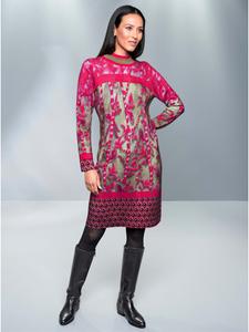 Heine Вязаное платье в розово-хаки расцветке