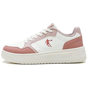 QIAODAN Нескользящие, износостойкие, легкие, низкие кроссовки для скейтбординга, женские, цвета слоновой кости, пыльно-розового цвета