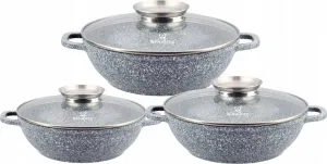 Набор посуды KlönBerg из 6 предметов 2,6/3,9/4,8 л, с антипригарным покрытием, с крышками KB3952 Klönberg