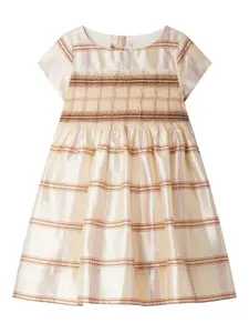 Клетчатое платье со сборками Bonpoint, нейтральный