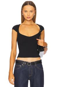 Футболка супер-стрейч Good American, black001