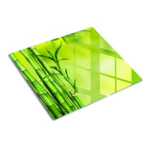 Стеклянная тарелка 60х52 см, бамбуковая TULUP, зеленый