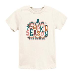 Молодежная футболка с короткими рукавами и рисунком «Сезон тыквы в стиле ретро» The Juniper Shop, цвет Cream