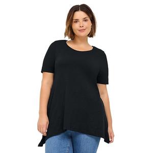 Туника с асимметричным подолом и круглым вырезом Plus size Ellos, Black