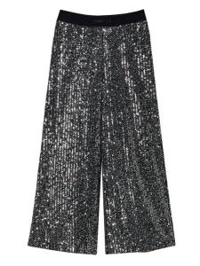 TWINSET Kids брюки палаццо с пайетками, черный