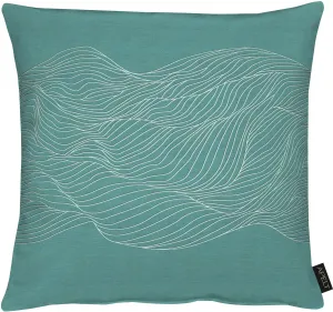 АПЕЛЬТ декоративная подушка "5233", чехол с наполнителем, 1 шт APELT 48х48 см, цвет petrol + gemustert