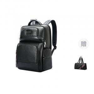 BOPAI Кожаный рюкзак с тканевой подкладкой мужской черный, Black 61-123291A (Comes with 32-123381)
