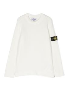 Stone Island Junior толстовка с нашивкой-логотипом, белый