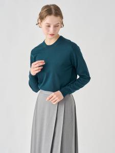 Вязаный пуловер с круглым вырезом и длинными рукавами | DILLIE | 30G Современный крой