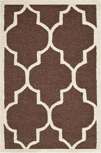 Ковер SAFAVIEH, 77 x 122 см, Cambridge Collection, Dark Brown & Ivory, ручной работы марокканский узор из шерсти, идеально для помещений с высокой проходимостью: прихожая, гостиная, спальня (CAM134H)