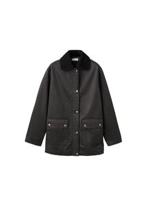 Куртка межсезонная MANGO TEEN, черный