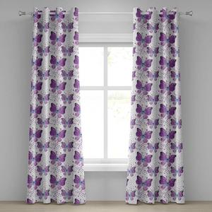 Штора Abakuhaus Schmetterling 2er-Set, полиэстер - фиолетовый - высота: 245 см