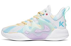 Баскетбольные кроссовки Mountain 1 мужские с низким верхом, белые/в горошек, синие/сиреневые Anta