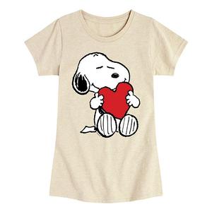 Футболка с принтом Snoopy и сердечком для девочек 7-16 Licensed Character, Beige
