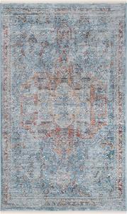 Ковер SAFAVIEH, 67 x 122 см, Victoria Collection, Navy & Red, винтажный традиционный дизайн с эффектом потертости, не линяет и прост в уходе, идеален для помещений с высокой проходимостью: прихожая, гостиная, спальня (VIC904N)