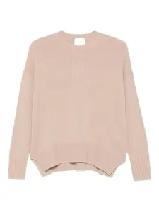 Кашемировый свитер с круглым вырезом ALLUDE, розовый