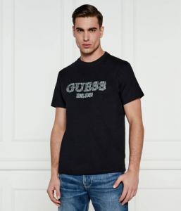 Футболка мужская Guess Jeans с принтом из органического хлопка, черный